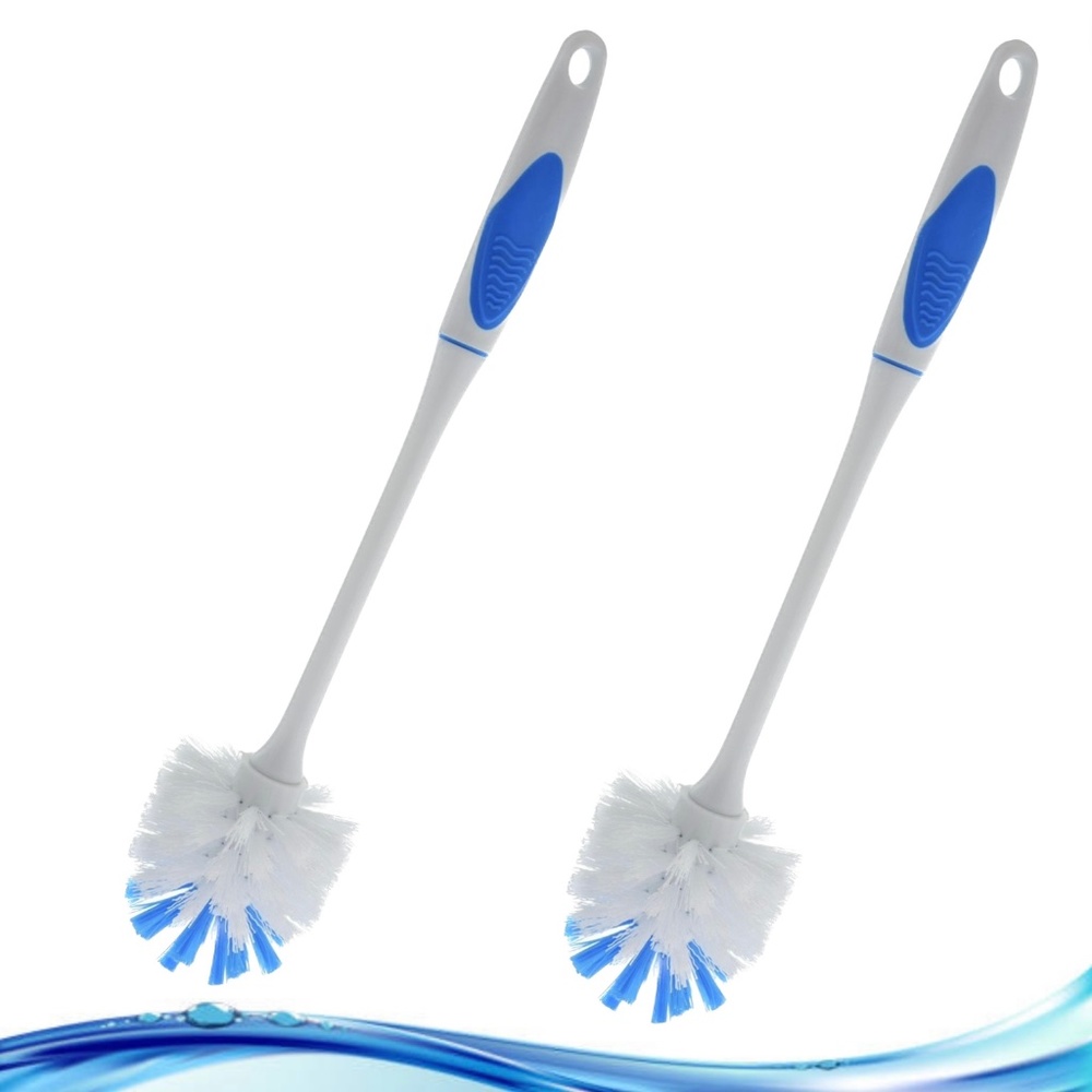 Toilet Bowl Scrub Brush 2 Pack 15" Heavy Duty Cleaning Brushes Home Cleaning Set